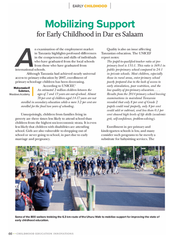 Mobilising Support for Early Childhood Education